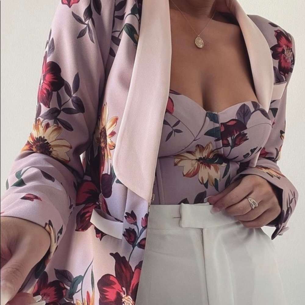 JLUXELABEL Floral Blazer and bustier